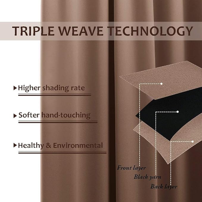 NICETOWN Patio Waterproof Outdoor Curtain, Thermal Insulated Rustproof Double Grommets (Top and Bottom) Wind-Break Outdoor Drape Keep Privacy for Pergola, 1 Panel, W84 by L84, Tan-Khaki