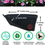 30 Inch Trough Coco Liner Replacement – Reusable Fabric Hayrack Window Box Liner, Heavy Duty 3+ Seasons, Bird Proof, Made in USA (2-Pack)