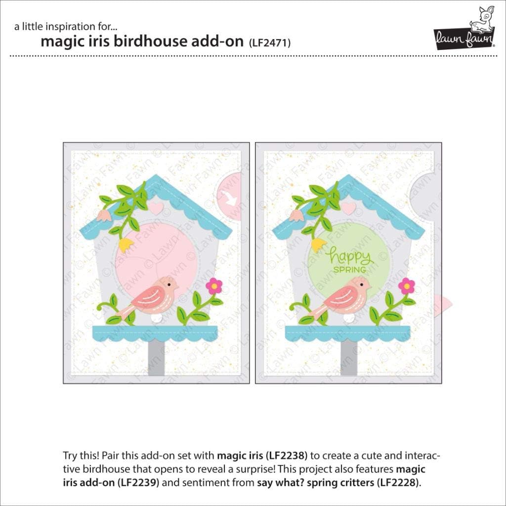 Lawn Fawn LF2471 Magic Iris Birdhouse Add-on Custom Craft Dies