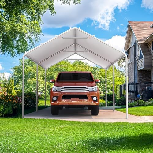 quictent 10x20 ft heavy duty carport canopy galvanized on a desk or shelf