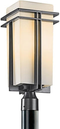 Kichler Tremillo Outdoor Post Light, Black | Opal glass provides ambient pathway lighting for driveways and walkways (8.5" x 20"), 49207BK