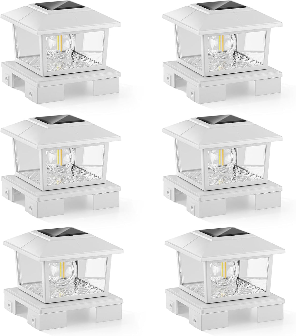volisun metal solar post cap lights, edison bulb, main product view
