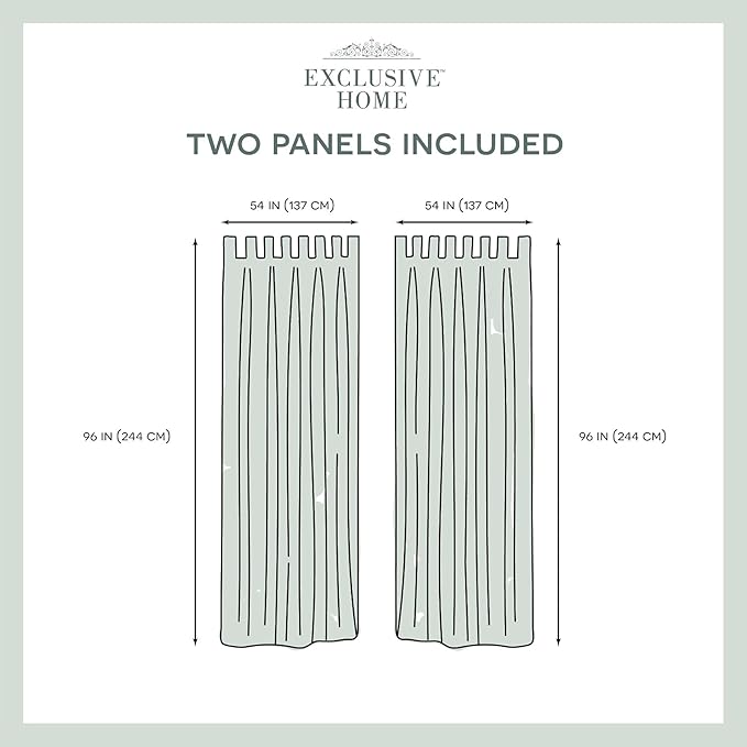 Exclusive Home Cabana Solid Indoor/Outdoor Light Filtering Hook-and-Loop Tab Top Curtain Panel, 54"x96", Winter White, Set of 2