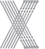 Large Metal Skewers For Grilling Shish Kebab Sticks 22 inch Skewers For Kabobs Flat Barbecue Skewer Stainless Steel Grill Stick for Meat, Chicken, Shrimp, Fruit, Vegetables(12PCS)