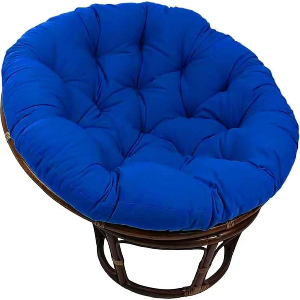 Round s Rattan Hanging Armchair Pillow t for Outdoor Gardens Indoor Swings Sofas Home Use (Deep Blue 130x130cm)