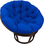 Round s Rattan Hanging Armchair Pillow t for Outdoor Gardens Indoor Swings Sofas Home Use (Deep Blue 130x130cm)