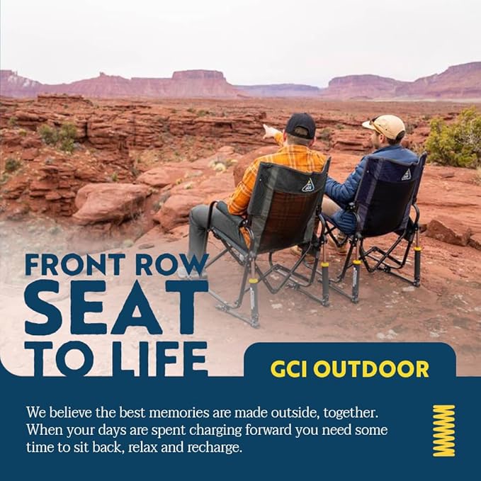 GCI Outdoor Stowaway Rocker - Varsity Gray/White