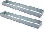 2 Pack 12x2x1FT Galvanized Raised Garden Bed Kit, Outdoor Metal Planter Box for Vegetables, Bottomless Rectangular Gardening Bed with Support Rods, Tool-Free Assembly, Gray