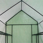 2-tier 8-shelf mini walk-in greenhouse portable plant herb, front angle view