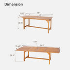 phi villa teak outdoor table, expandable wood table, view 9