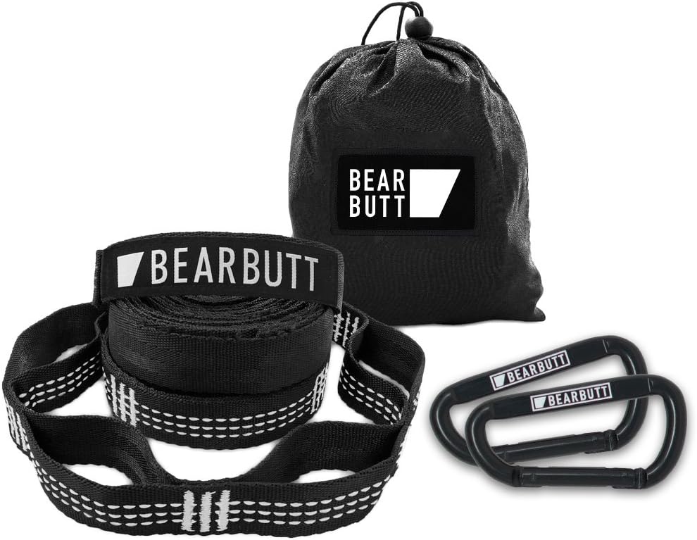 Bear Butt Kodiak Hammock Straps for Trees - 20 Feet Long, 40 Combined Loops - Holds 1000 Pounds - Camping Accessories With Carabiner