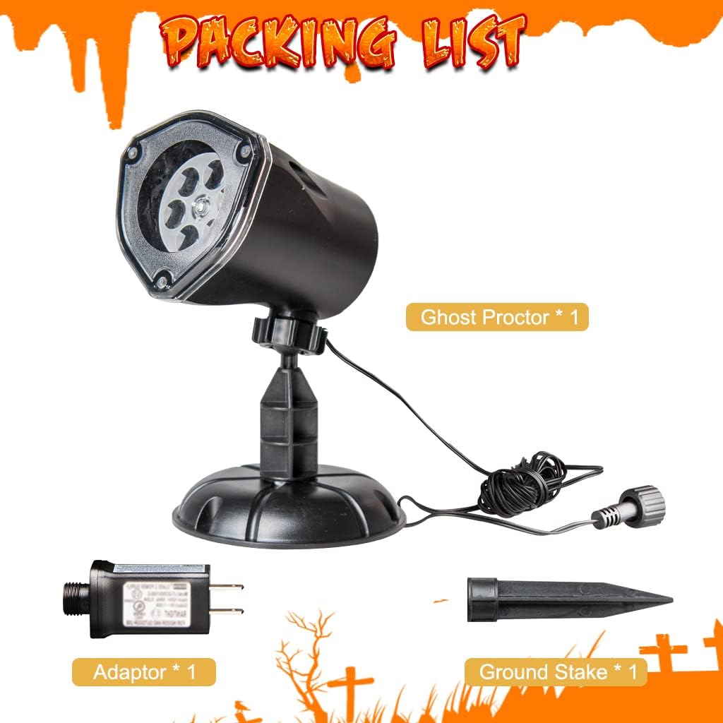 Halloween Projector Lights, Rotating Ghost Projector Halloween, Waterproof Outdoor Halloween Projector, Landscape, Yard, Patio, Garden, Party Decor