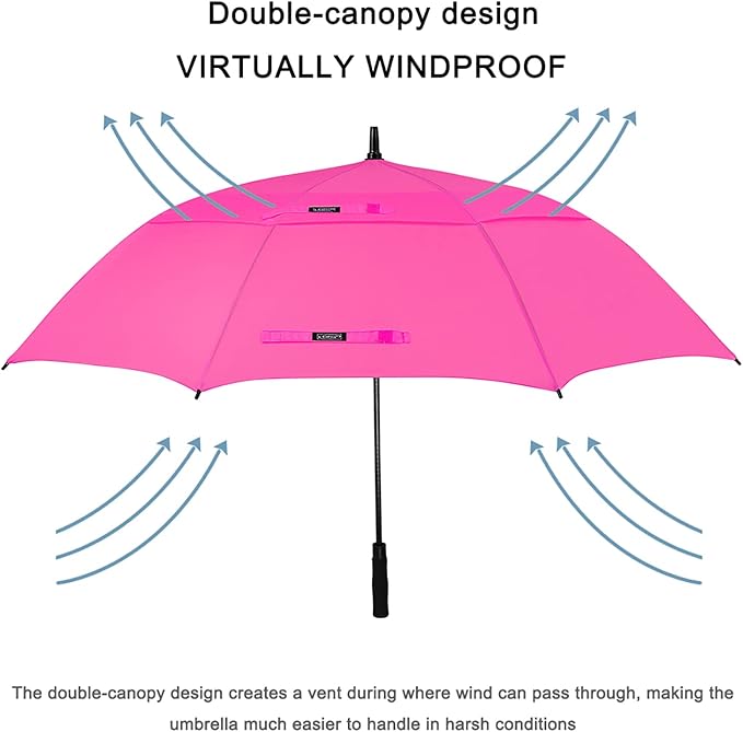 G4Free 47/54/62/68/72 Inch Automatic Open Golf Umbrella Oversize Extra Large Double Canopy Vented Windproof Waterproof Stick Umbrellas
