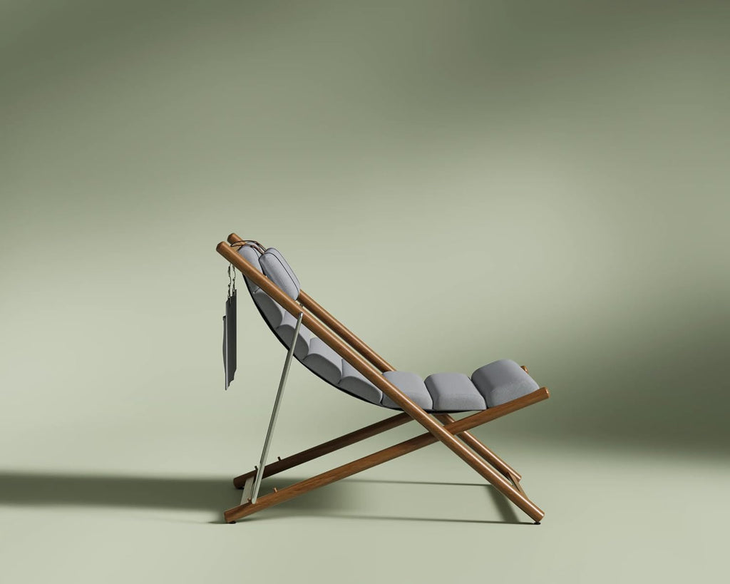 Solaris Outdoor Sling Chair, Comet Mist | Lightweight outdoor sling chair with aluminum frame, UV-resistant fabric, quick-dry cushions, and tool-free assembly.