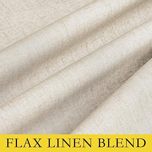 nicetown 100% absolutely blackout linen curtains with thermal, front angle view