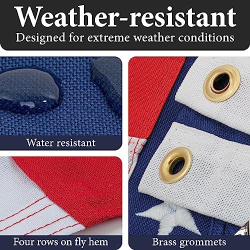 american flags for outside 3x5-100% polyester made in, side view