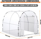 walk-in tunnel greenhouse for outdoors 9.9 x 7.9 shown in use