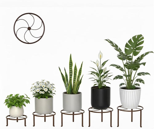 5 PackHeavy Duty Rack for Planter,Anti-Rust Flower Pot Stand Holder for Multiple Plants,Potted Plant Shelf for Living Room, Balcony, Garden, Patio