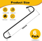6 Pack 12 Inch Large S Hooks for Hanging Plants,Black Extra Matel Heavy Duty Hook for Hang Brsket,Bird House,Clothes,Kitchenware