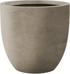 Kante 16.5" Dia Round Concrete Planter, Large Outdoor Modern Indoor Decorative Plant Pots with Drainage Hole and Rubber Plug for Home and Garden, Weathered Concrete