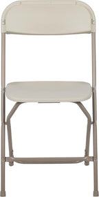 Flash Furniture Hercules Series Plastic Folding Chair - Beige - 4 Pack 650LB Weight Capacity Comfortable Event Chair-Lightweight Folding Chair