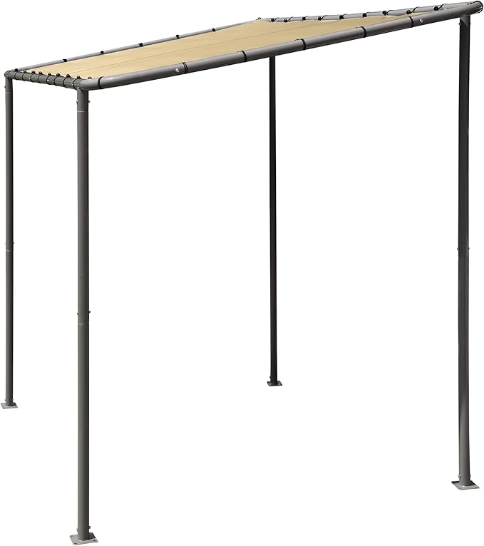 ShelterLogic 10' x 6' Solano Gazebo Canopy Charcoal Carbon Steel Frame and Water-Resistant and Sun Protection Tan Cover