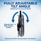 iliving 18 inch wall mount fan, 4550 cfm, side view