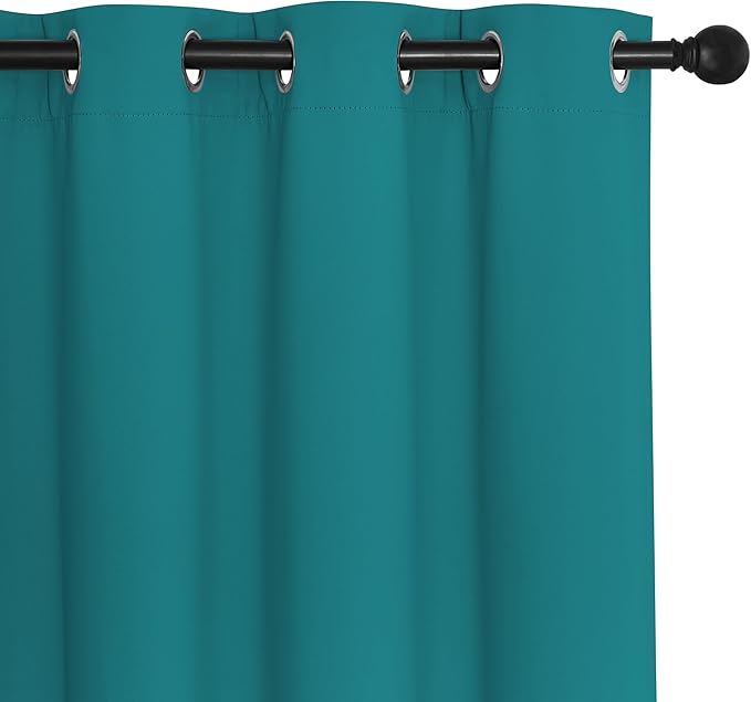 NICETOWN Patio Door Curtain Sound Blocking, Bedroom Privacy Room Divider Curtain, Thermal Insulated Blackout Closet Sliding Door Shade (1 Panel, 100" Wide x 120" Long, Peacock Teal)