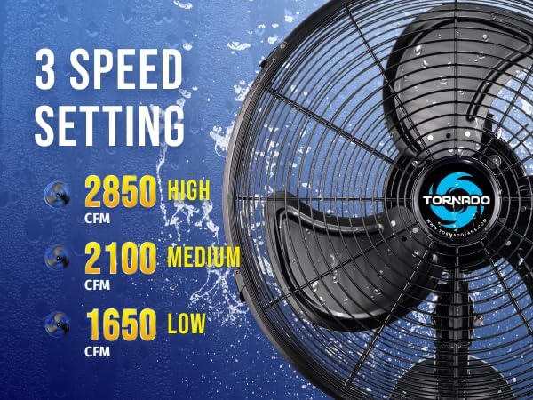 tornado 16 inch pro series waterproof outdoor oscillating, close-up detail