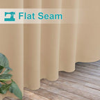 NICETOWN 2 Panels Patio Outdoor Curtainss 95 inch Long Waterproof for Exterior Space, Home Fashion Thermal Insulated with Detachable Tab Top Room Darkening Drapes for Cabana, 84" W, Biscotti Beige
