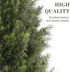 6ft artificial cedar topiary trees, set of 2, close-up detail