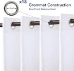 PureFit Outdoor Curtains for Patio Waterproof Weatherproof, UV Resistant Outside Curtains for Gazebo, Front Porch, Pergola, Sun Blocking Privacy Curtain, 150W x 84L inch, 1 Panel, White
