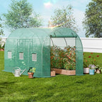vevor walk-in tunnel greenhouse, 9.6x6.4x6.2 ft hoop house, front angle view