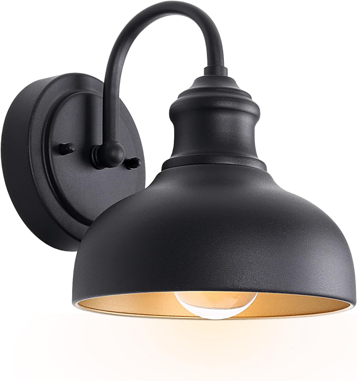 black outdoor gooseneck lighting for barn 7 inch, main product view