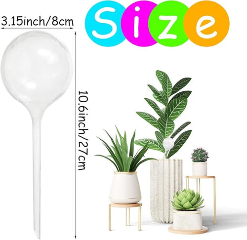 10 PCS Large Clear Plastic Watering Globes,Plant Self-Watering Bulbs,Flower Automatic Water Device,Garden Waterer for Plant Indoor Outdoor Plants Flowers