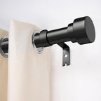 Time Forest Black Curtain Rods for Windows 28 to 48 Inch (2.3-4 Feet), 1 Inch Diameter Adjustable Heavy Duty Curtain Rod, Modern Style Indoor Outdoor Window Drapery Rods with End Caps, Size 32"- 60"