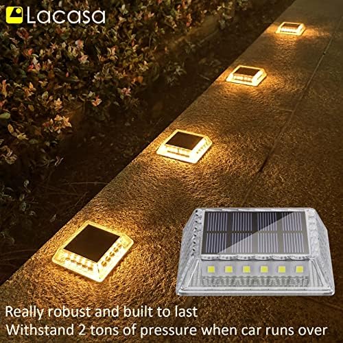 lacasa solar deck lights, 4 pack 30lm led shown in use