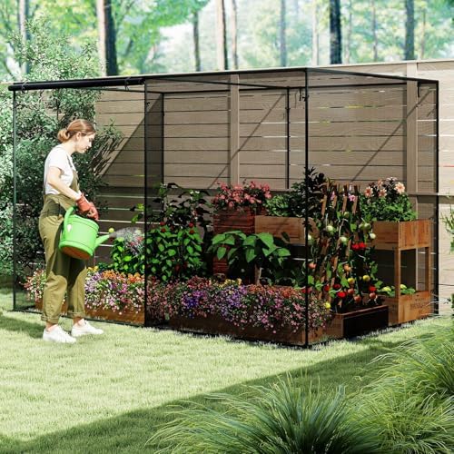 tangkula 10x6.5x6.5 ft crop cage, plant protection tent, front angle view