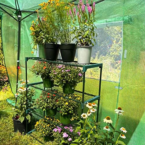 eagle peak 8'x6' portable greenhouse with two shelves, package contents