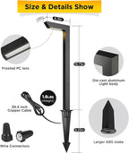 Gardencoin 3CCT LED Low Voltage Landscape Pathway Light, 12V Premium 3000K/4000K/5000K Selectable Path Lights Wired, Modern Walkway Lights Outdoor, Higher Housing with Larger Stake (19.71IN, 12pack)