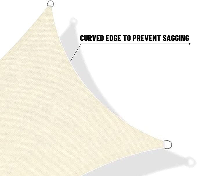 SUNNY GUARD Sun Shade Sail 10' x 16' Rectangle Butter Cream UV Block Sunshade for Backyard Yard Deck Patio Garden Outdoor Activities and Facility(We Make Custom Size)