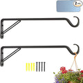 2 Pack Extra Long 18 Inch Heavy-Duty Rust-Resistant Solid Steel Plant Hangers and Bird Feeder Hangers for Indoor and Outdoor Decor, Wall Hooks