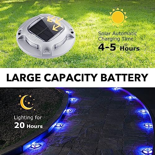 agptek solar driveway lights outdoor 12 pack, 2, side view