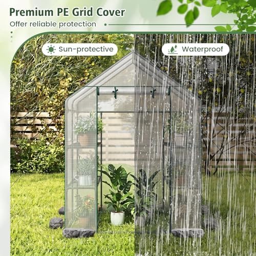 giantex walk-in greenhouse, gardening plant tent with roll-up, package contents