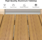 PURPLE LEAF 5 Pieces Oversized Square Outdoor Dining Set with Patio Aluminium Dining Table and Wicker Chairs Modern Furniture Cushions Sets for Backyard Indoor Decor Kitchen Teak