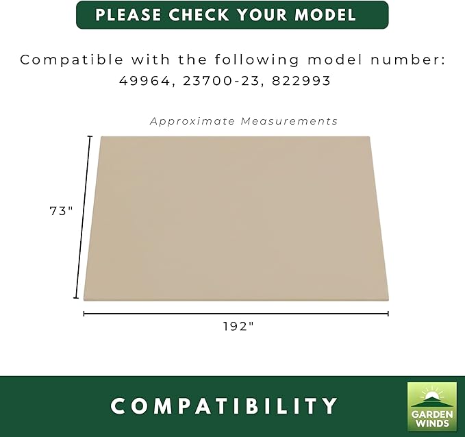 Garden Winds Durable Replacement Canopy Top Cover Compatible with The 49964, 23700 Aldi Gardenline Belavi and Shoprite Pergola - Classic Sand Beige, 350