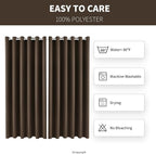 Outdoor Indoor Curtains for Patio Weather-resistant Window Panels Privacy Protect Grommet Top Thermal Insulated Home Curtain for Porch Pergola Garden Hot Tub Area (W84 x L108, Brown, 2 Panels)