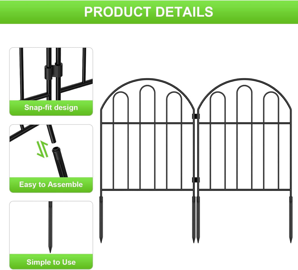 ousheng 25 pack decorative garden fence, total 27ft(l), side view