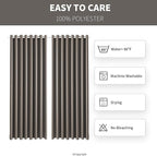 Outdoor Patio Curtain Waterproof Darkening Thermal Insulated Indoor Curtains for Bedroom, Porch, Living Room, Pergola, Cabana, W105 x L120 Extra Wide Room Divider, Taupe, Set of 2 Panels