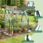 mini greenhouse with waterproof pad, 36"×18"×33" tabletop small showing dimensions